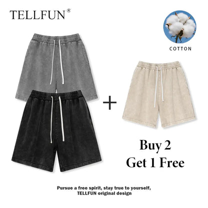 Buy 2 Get 1 Free Men'S Sweat Shorts Athletic Vintage Acid Washed Cotton Gym Short Elastic Waist Drawstring Workout Jogger Pants with Pockets Streetwear Athletic Sweat Shorts Baggy Bottom