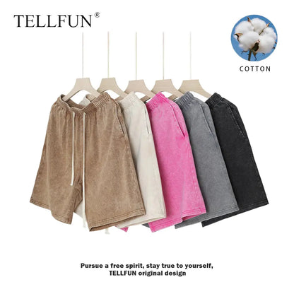 Buy 2 Get 1 Free Men'S Sweat Shorts Athletic Vintage Acid Washed Cotton Gym Short Elastic Waist Drawstring Workout Jogger Pants with Pockets Streetwear Athletic Sweat Shorts Baggy Bottom