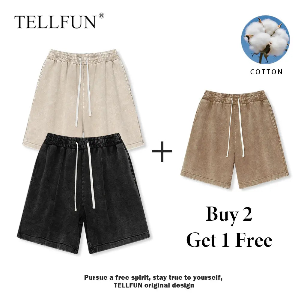 Buy 2 Get 1 Free Men'S Sweat Shorts Athletic Vintage Acid Washed Cotton Gym Short Elastic Waist Drawstring Workout Jogger Pants with Pockets Streetwear Athletic Sweat Shorts Baggy Bottom